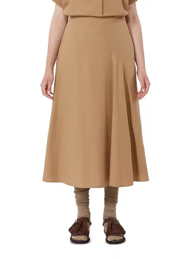 Weekend Max Mara Women's Cotton Poplin Skirt - Tobacco - Size 10 | Thumbnail 3