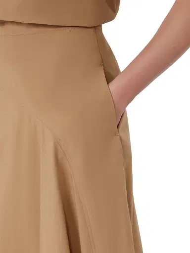 Weekend Max Mara Women's Cotton Poplin Skirt - Tobacco - Size 10 | Thumbnail 5