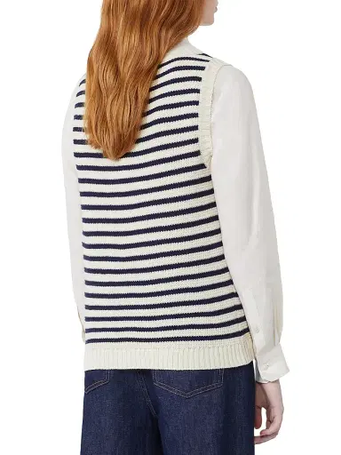 Weekend Max Mara Women's Ribbed Cotton Yarn Jumper - Navy - Size XL | Thumbnail 4