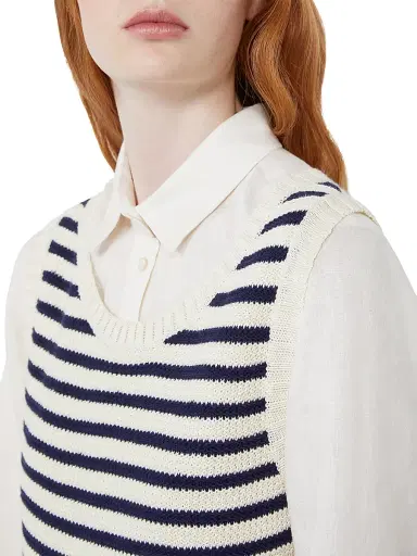 Weekend Max Mara Women's Ribbed Cotton Yarn Jumper - Navy - Size XL | Thumbnail 6