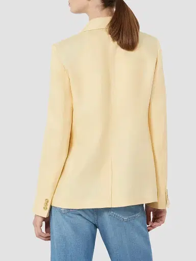 Weekend Max Mara Women's Linen Canvas Blazer - Light Yellow - Size 12 | Thumbnail 3 Weekend Max Mara Women's Linen Canvas Blazer - Light Yellow - Size 12 | Thumbnail 3