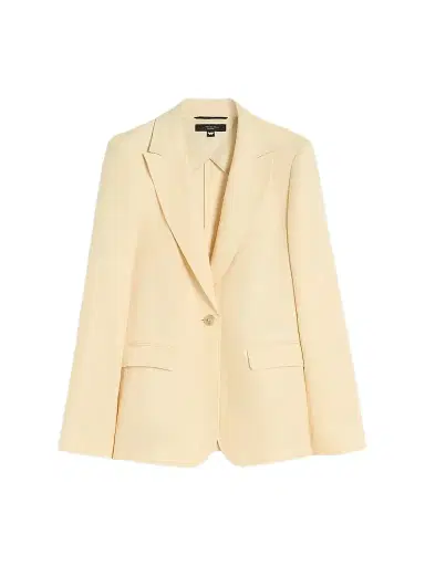 Weekend Max Mara Women's Linen Canvas Blazer - Light Yellow - Size 12 | Thumbnail 1 Weekend Max Mara Women's Linen Canvas Blazer - Light Yellow - Size 12 | Thumbnail 1