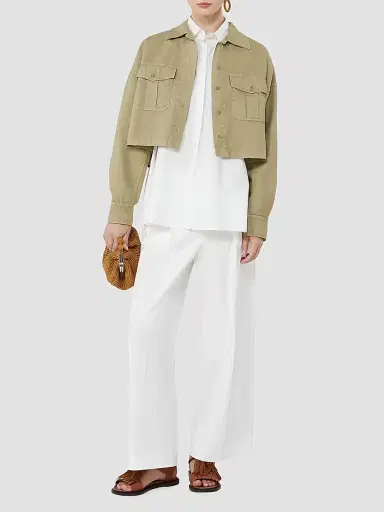 Weekend Max Mara Women's Stretch Cotton Gabardine Trousers - White - Size 2 | Thumbnail 4