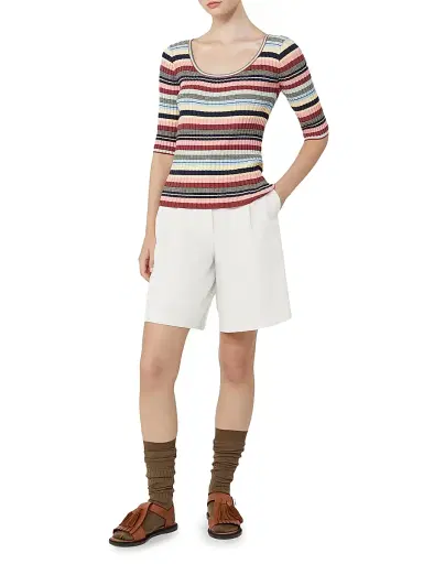 Weekend Max Mara Women's Stretch Viscose Yarn Ribbed Jumper - Multicolour - Size XL | Thumbnail 2