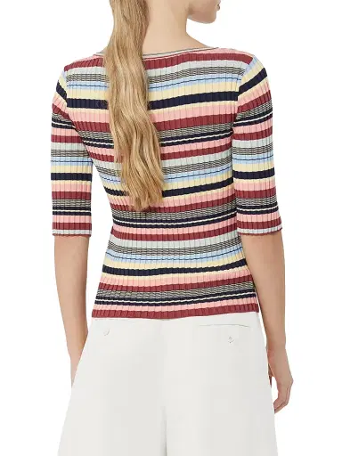 Weekend Max Mara Women's Stretch Viscose Yarn Ribbed Jumper - Multicolour - Size XL | Thumbnail 4