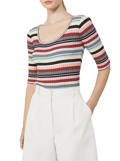 Weekend Max Mara Women's Stretch Viscose Yarn Ribbed Jumper - Multicolour - Size XL | Thumbnail 5