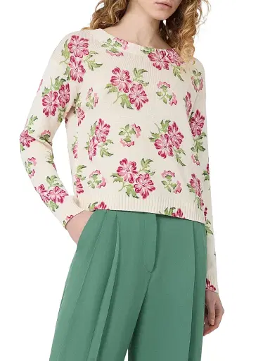 Weekend Max Mara Women's Floral Printed Cotton Jumper | Thumbnail 3 Weekend Max Mara Women's Floral Printed Cotton Jumper | Thumbnail 3