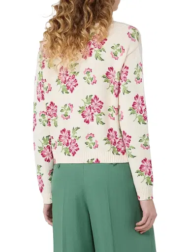 Weekend Max Mara Women's Floral Printed Cotton Jumper | Thumbnail 5 Weekend Max Mara Women's Floral Printed Cotton Jumper | Thumbnail 5