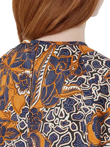 Weekend Max Mara Women's Printed Cotton Poplin Blouse - Navy - Size 12 | Thumbnail 7 Weekend Max Mara Women's Printed Cotton Poplin Blouse - Navy - Size 12 | Thumbnail 7