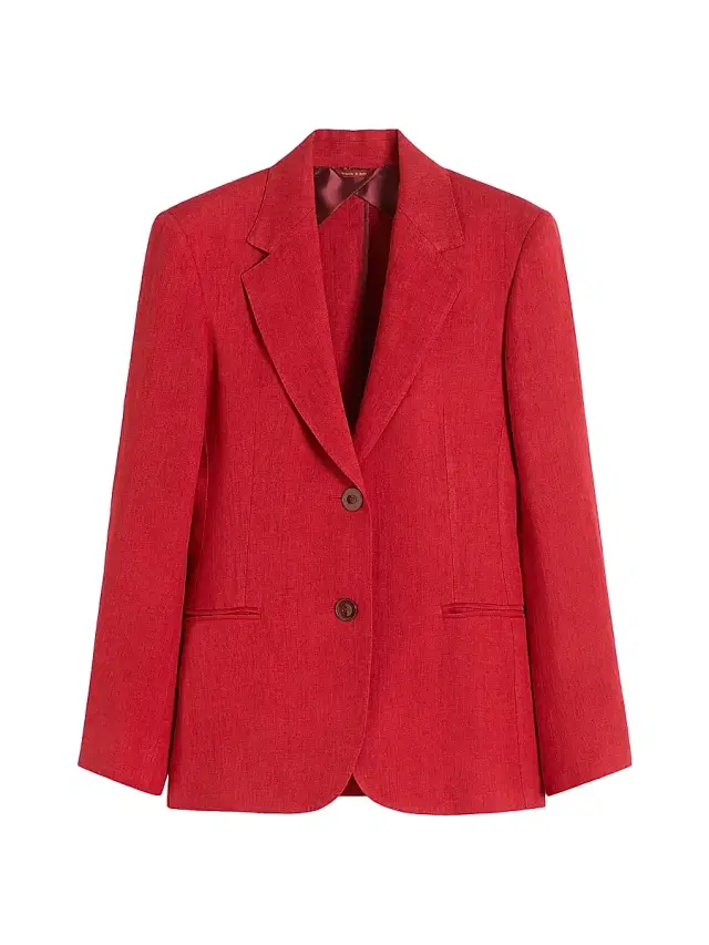 Women's Linen Twill Blazer - Red