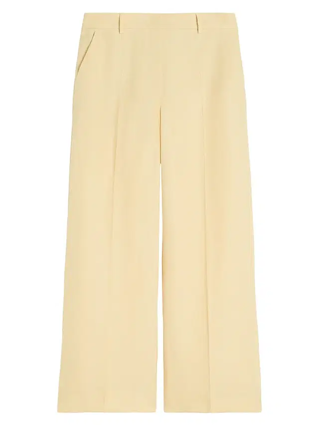 Weekend Max Mara Women's Linen Canvas Trousers - Light Yellow