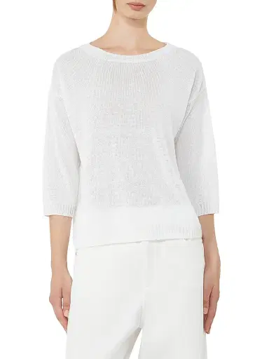 Weekend Max Mara Women's Linen Yarn Oversize Jumper - White - Size Large | Thumbnail 2 Weekend Max Mara Women's Linen Yarn Oversize Jumper - White - Size Large | Thumbnail 2