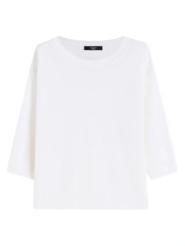 Weekend Max Mara Women's Linen Yarn Oversize Jumper - White
