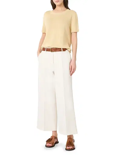 Weekend Max Mara Women's Linen Yarn Basic Jumper - Light Yellow | Thumbnail 2