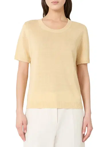 Weekend Max Mara Women's Linen Yarn Basic Jumper - Light Yellow | Thumbnail 3
