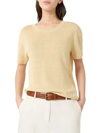 Weekend Max Mara Women's Linen Yarn Basic Jumper - Light Yellow | Thumbnail 5