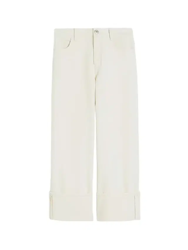 Weekend Max Mara Women's Cotton Bull Trousers With Turn Ups - Ecru