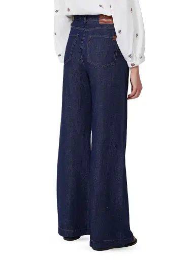 Weekend Max Mara Women's Linen and Cotton Denim Jeans - Navy - Size 12 | Thumbnail 4