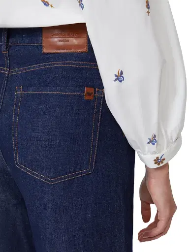 Weekend Max Mara Women's Linen and Cotton Denim Jeans - Navy - Size 12 | Thumbnail 5