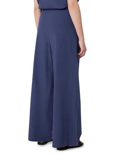 Weekend Max Mara Women's Wide Leg Cotton Poplin Trousers - Navy - Size 14 | Thumbnail 4 Weekend Max Mara Women's Wide Leg Cotton Poplin Trousers - Navy - Size 14 | Thumbnail 4