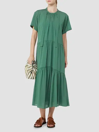 Weekend Max Mara Women's Technical Cotton Canvas Dress - Green | Thumbnail 4 Weekend Max Mara Women's Technical Cotton Canvas Dress - Green | Thumbnail 4