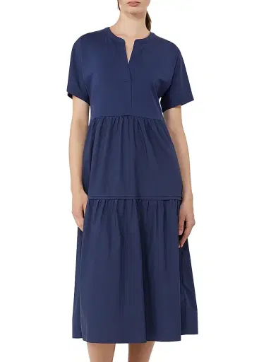 Weekend Max Mara Women's Cotton Jersey Flounce Dress - Navy - Size Large | Thumbnail 2 Weekend Max Mara Women's Cotton Jersey Flounce Dress - Navy - Size Large | Thumbnail 2