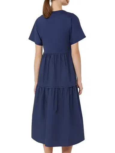 Weekend Max Mara Women's Cotton Jersey Flounce Dress - Navy - Size Large | Thumbnail 3 Weekend Max Mara Women's Cotton Jersey Flounce Dress - Navy - Size Large | Thumbnail 3
