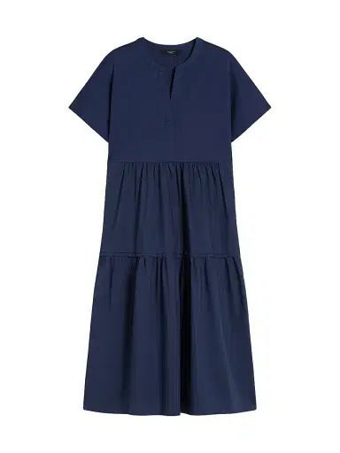 Weekend Max Mara Women's Cotton Jersey Flounce Dress - Navy - Size Large | Thumbnail 1 Weekend Max Mara Women's Cotton Jersey Flounce Dress - Navy - Size Large | Thumbnail 1