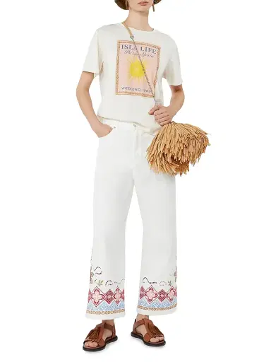 Weekend Max Mara Women's Cotton Jersey T-Shirt - Ecru | Thumbnail 2 Weekend Max Mara Women's Cotton Jersey T-Shirt - Ecru | Thumbnail 2