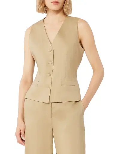 Max Mara Women's Linen Canvas Gilet - Colonial - Size 14 | Thumbnail 3