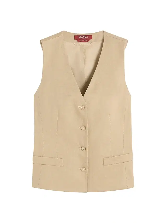 Max Mara Women's Linen Canvas Gilet - Colonial