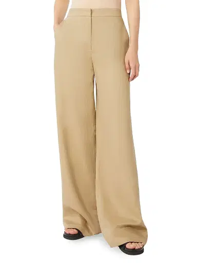 Max Mara Women's Pure Linen Canvas Trousers - Colonial - Size 12 | Thumbnail 3