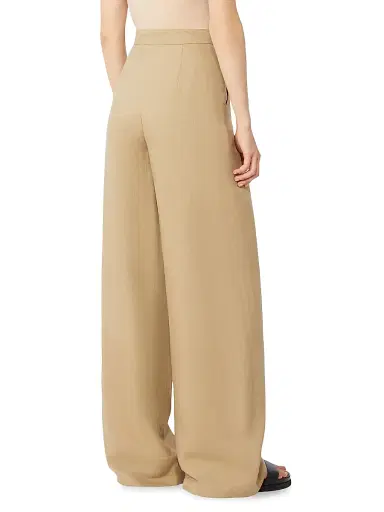 Max Mara Women's Pure Linen Canvas Trousers - Colonial - Size 12 | Thumbnail 4