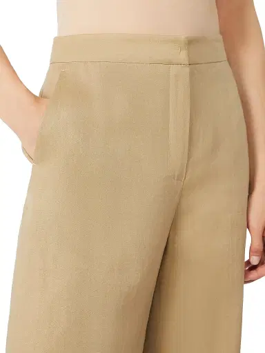 Max Mara Women's Pure Linen Canvas Trousers - Colonial - Size 12 | Thumbnail 5