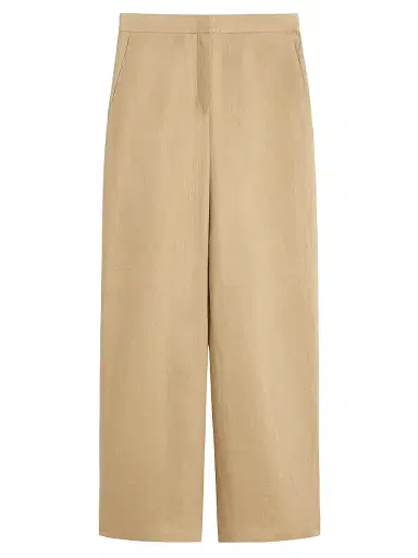 Max Mara Women's Pure Linen Canvas Trousers - Colonial - Size 12 | Thumbnail 1