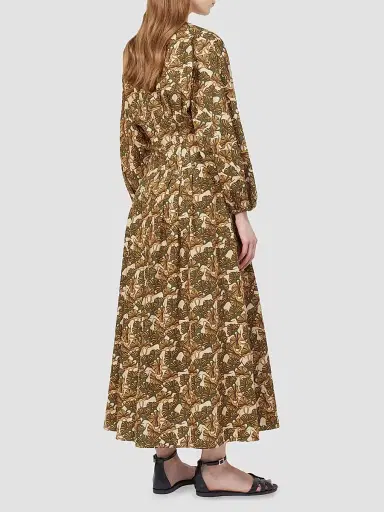 Max Mara Women's Printed Cotton Poplin Dress - Natural - Size 16 | Thumbnail 4 Max Mara Women's Printed Cotton Poplin Dress - Natural - Size 16 | Thumbnail 4