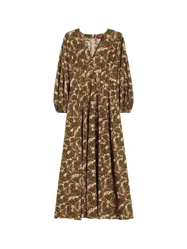 Max Mara Women's Printed Cotton Poplin Dress - Natural - Size 16 | Thumbnail 1 Max Mara Women's Printed Cotton Poplin Dress - Natural - Size 16 | Thumbnail 1