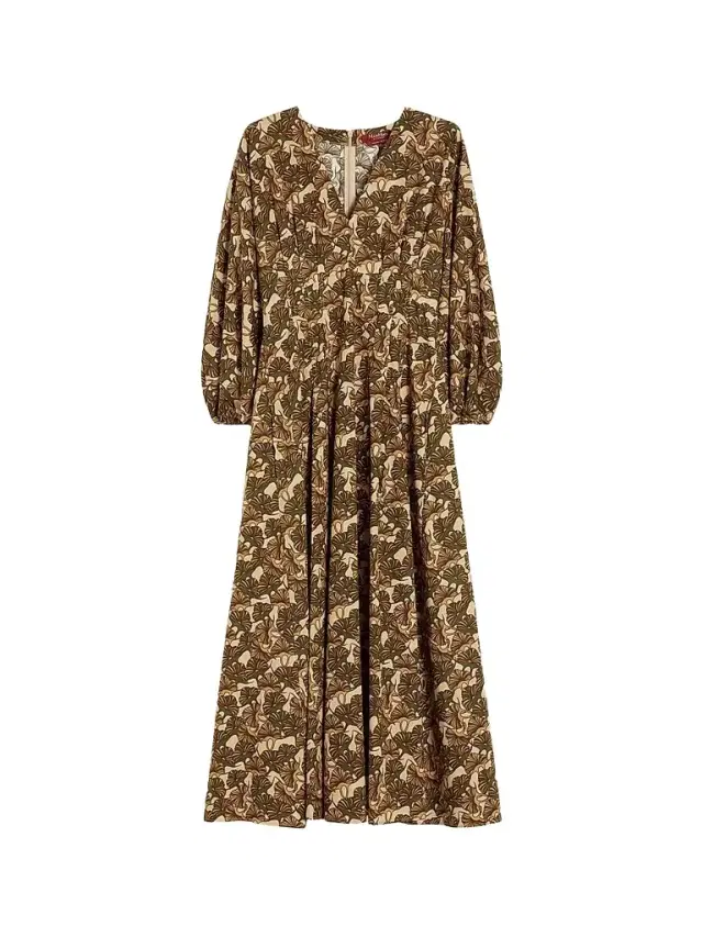 Women's Printed Cotton Poplin Dress - Natural