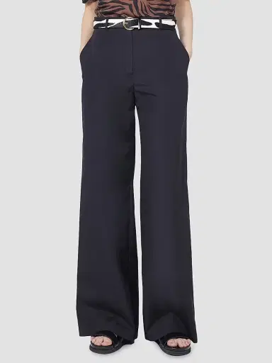 Max Mara Women's Cotton Poplin Trousers - Black - Size 16 | Thumbnail 3
