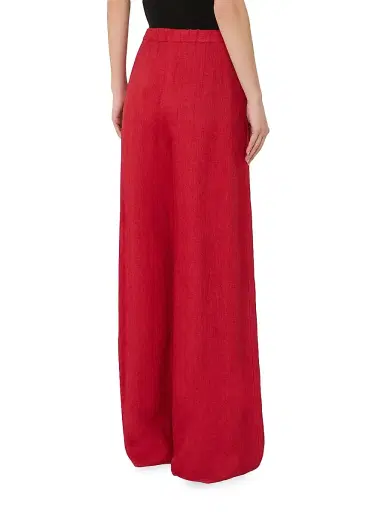 Max Mara Women's Linen Twill Trousers - Red - Size 10 | Thumbnail 4