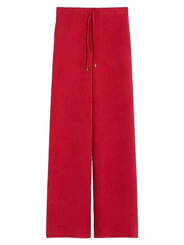 Max Mara Women's Linen Twill Trousers - Red