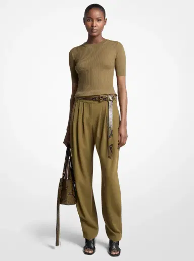 Michael Kors Collection Kaitlin Large Snake Embossed Leather Satchel | Thumbnail 6 Michael Kors Collection Kaitlin Large Snake Embossed Leather Satchel | Thumbnail 6
