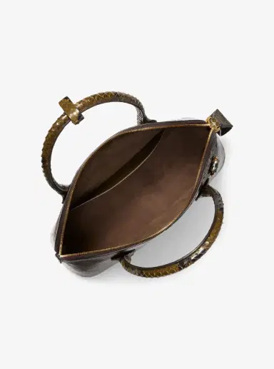 Michael Kors Collection Kaitlin Large Snake Embossed Leather Satchel | Thumbnail 8 Michael Kors Collection Kaitlin Large Snake Embossed Leather Satchel | Thumbnail 8