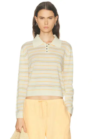 LESET James Stripe Polo Top | Thumbnail 1 LESET James Stripe Polo Top | Thumbnail 1