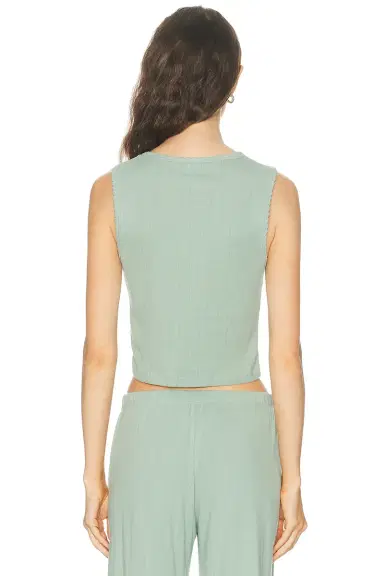LESET Pointelle Sleeveless Crewneck Top | Thumbnail 3