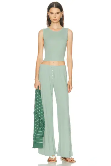 LESET Pointelle Sleeveless Crewneck Top | Thumbnail 4