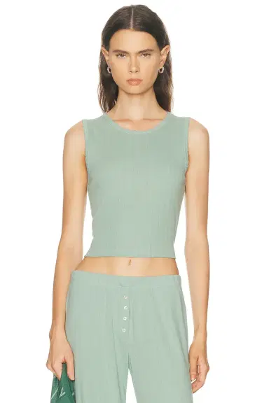 LESET Pointelle Sleeveless Crewneck Top | Thumbnail 1
