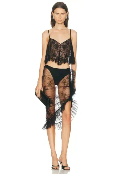Fleur du Mal Juliet Lace Flutter Cami Top | Thumbnail 4