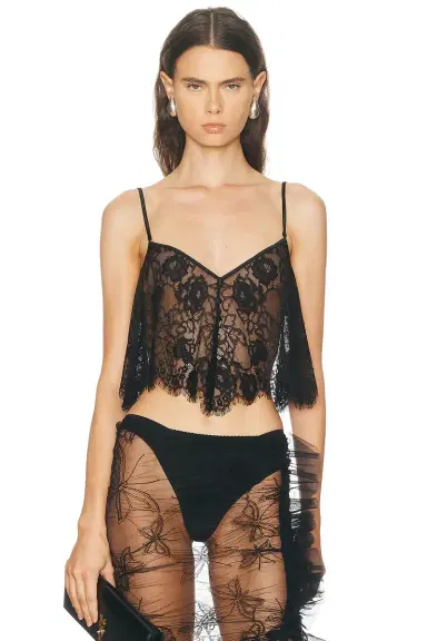 Fleur du Mal Juliet Lace Flutter Cami Top | Thumbnail 1