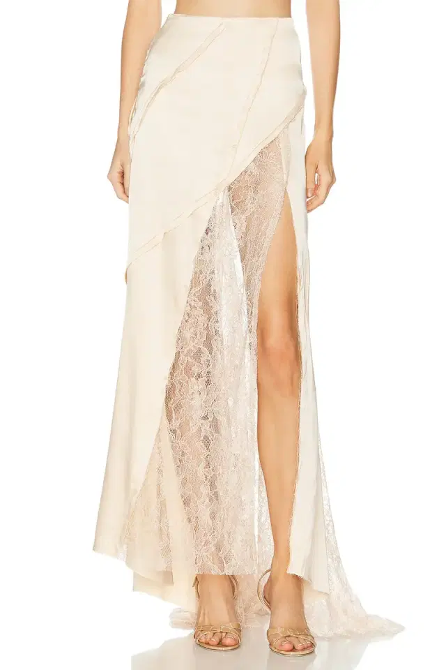 Satin And Lace Skirt